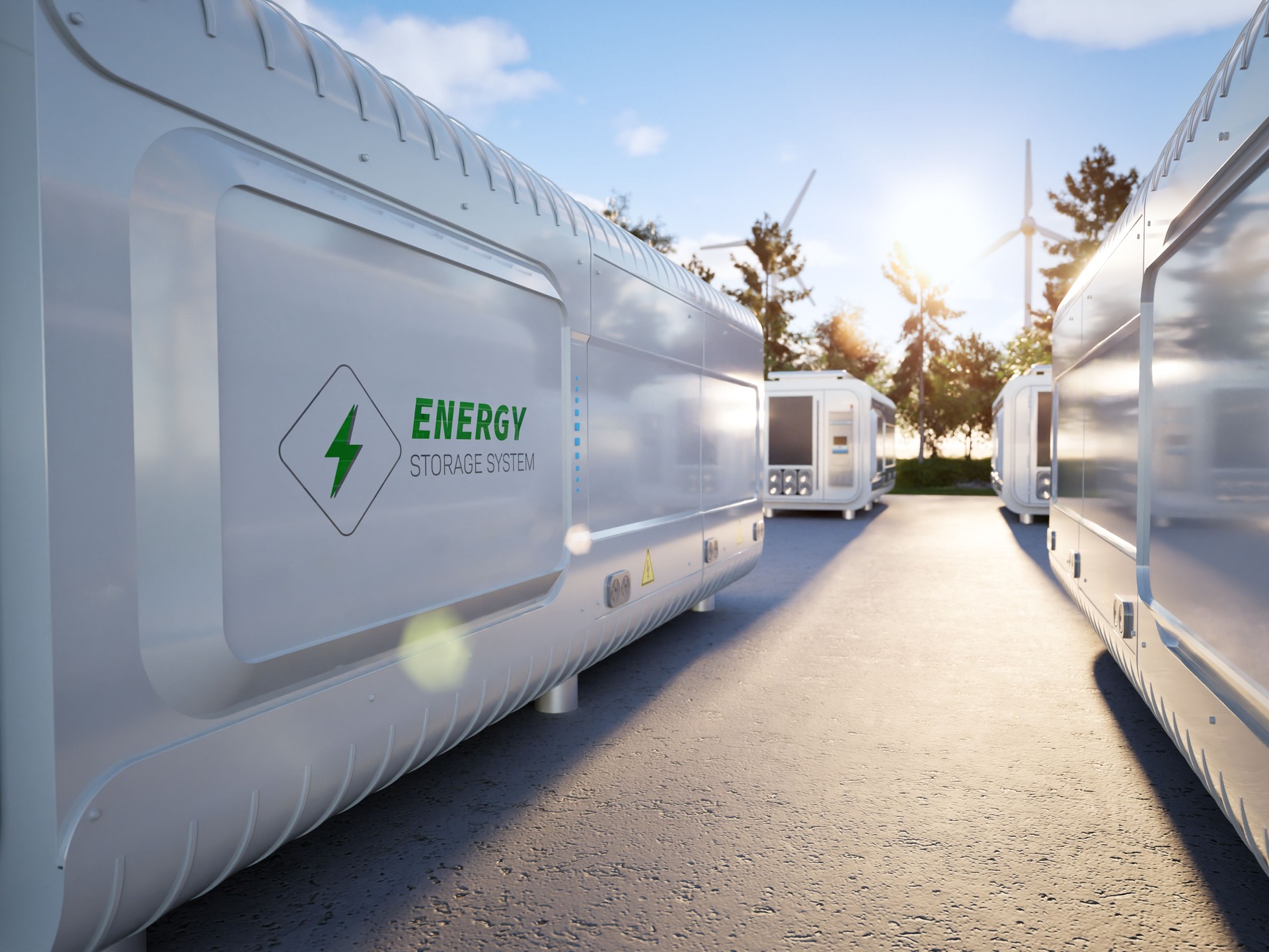 Group of energy storage systems or battery container units